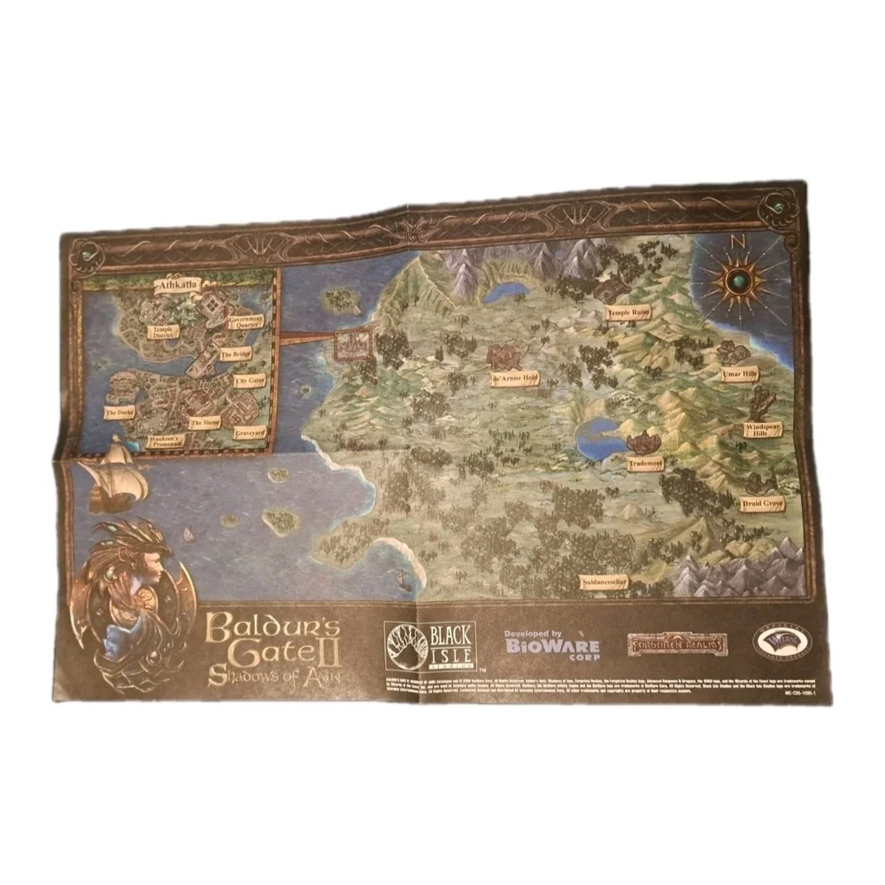 Baldur's Gate II: Shadows of Amn Guide, Quick Reference, Box And Map No Game